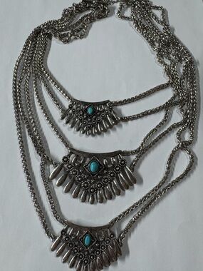 Idyllwind Silver-Tone Layered Necklace with Turquoise Accents